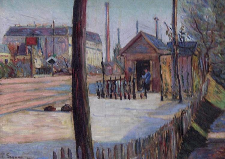 Paul Signac Railway junction near Bois Colombes Norge oil painting art